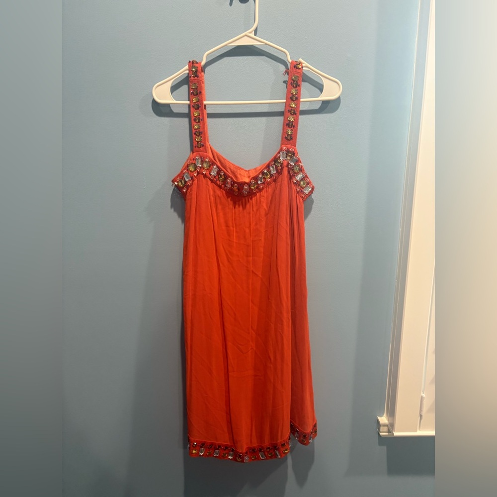 Moulientte Soeurs Embellished Orange Dress